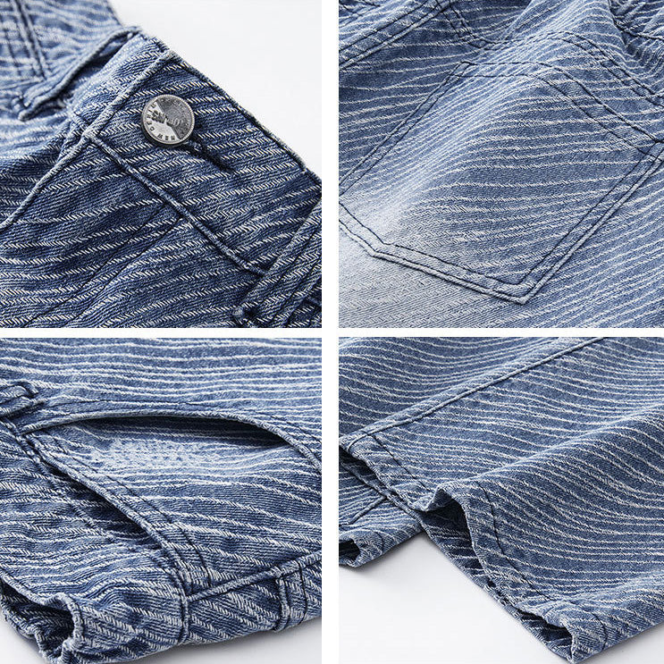 STRIPE - BAGGY DENIM JEANS