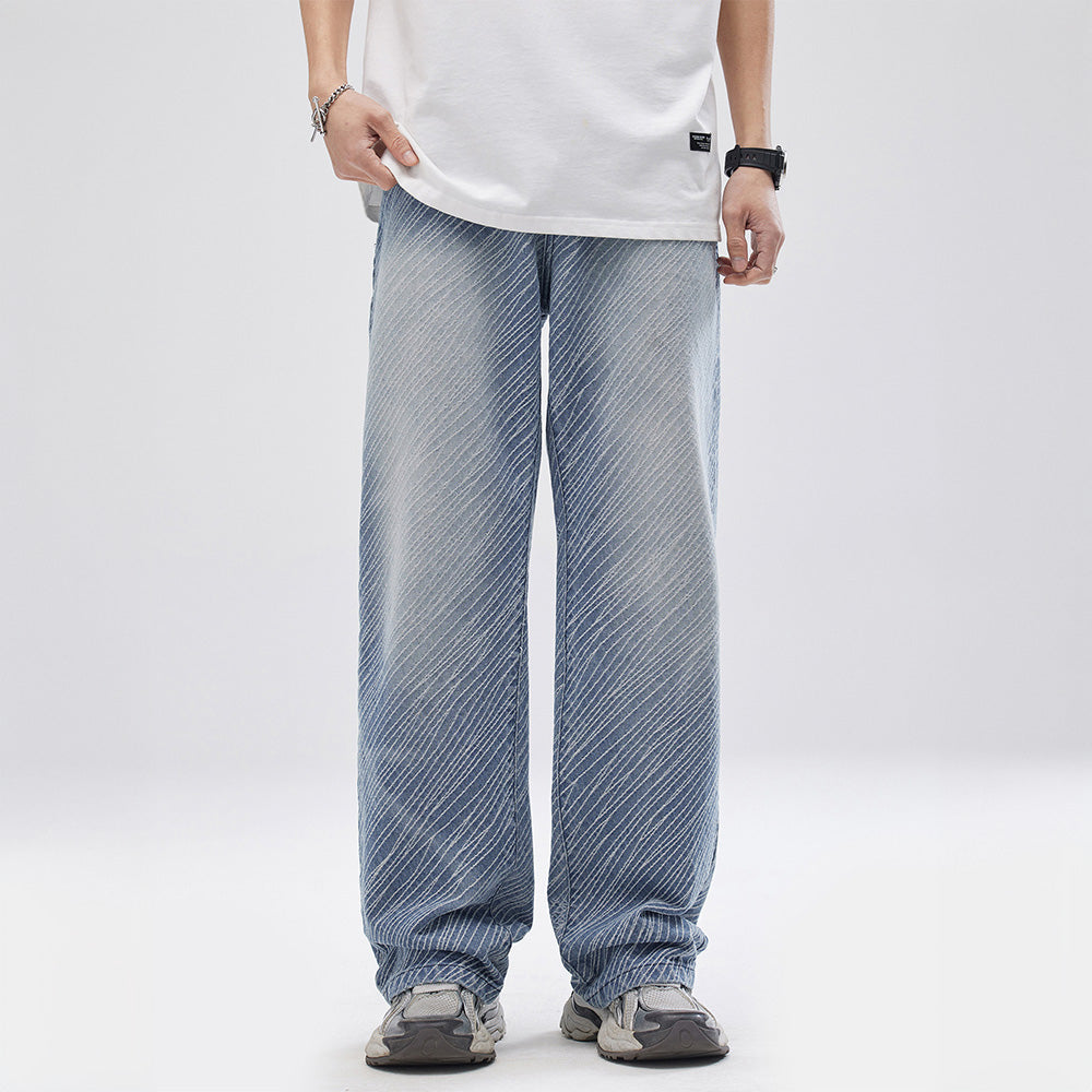 STRIPE - BAGGY DENIM JEANS