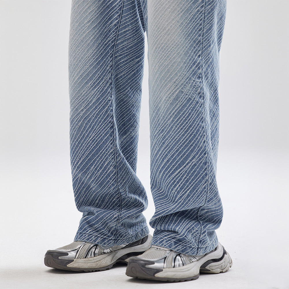 STRIPE - BAGGY DENIM JEANS