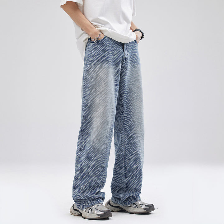 STRIPE - BAGGY DENIM JEANS