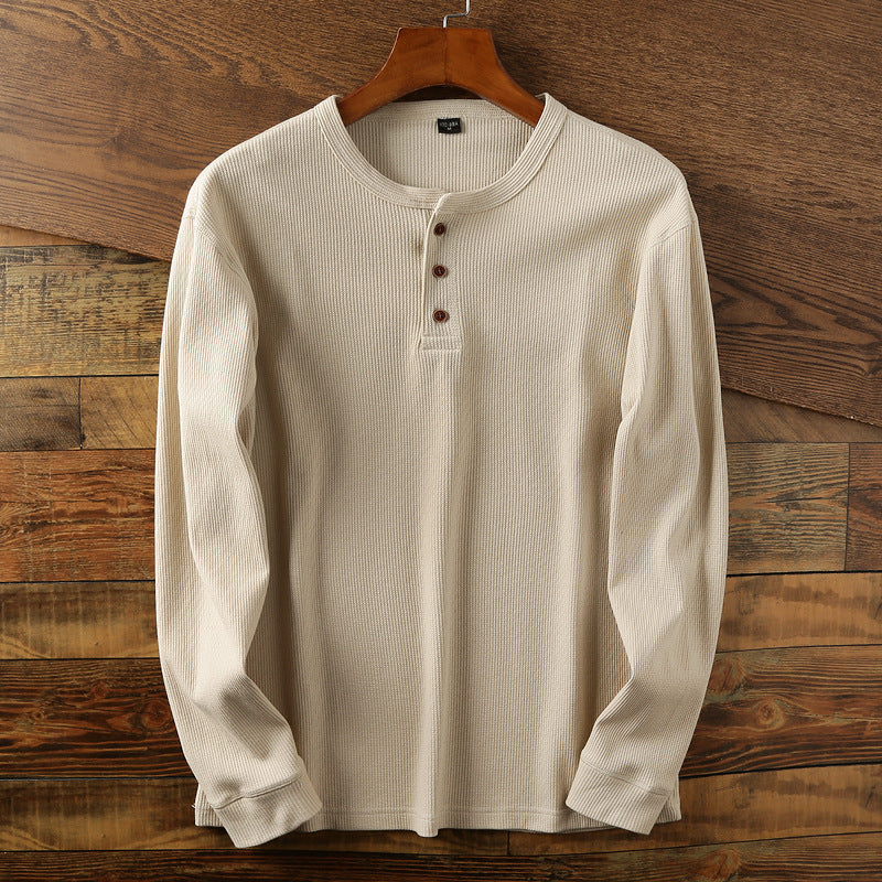 HUDSON - WAFFLE-KNIT HENLEY SWEATER