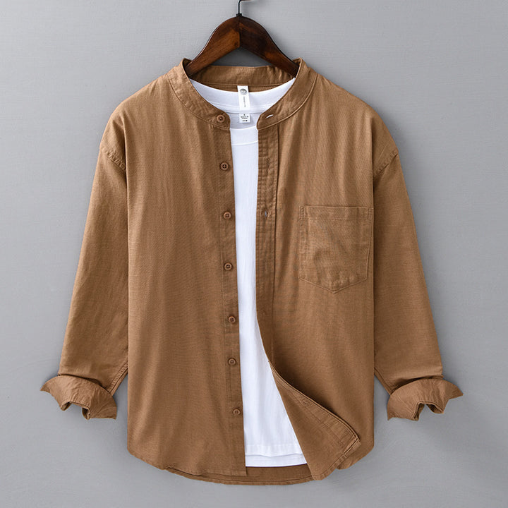 MALIBU - MANDARIN COLLAR LINEN SHIRT