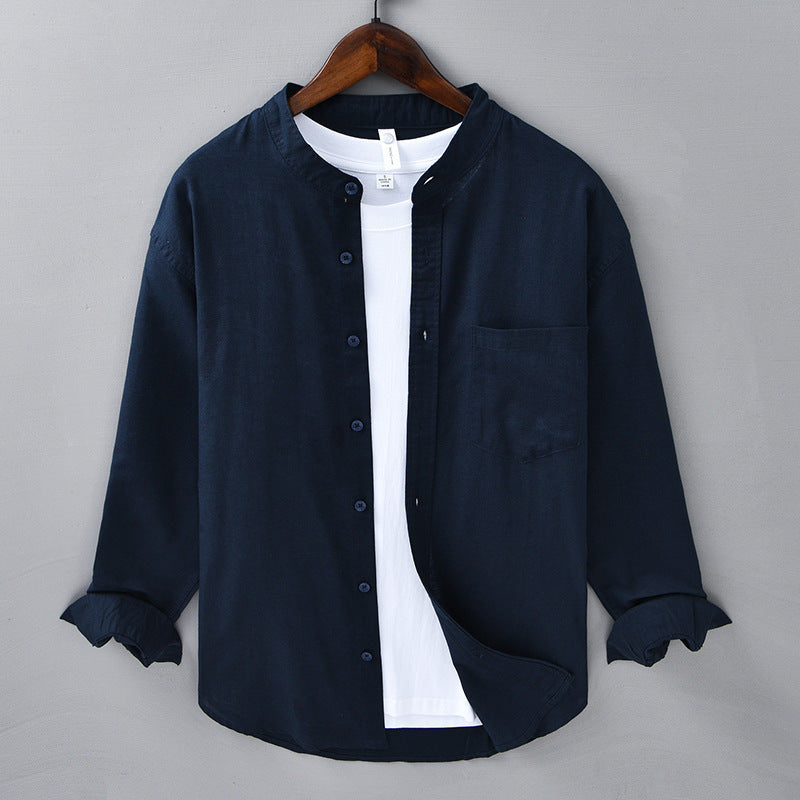 MALIBU - MANDARIN COLLAR LINEN SHIRT