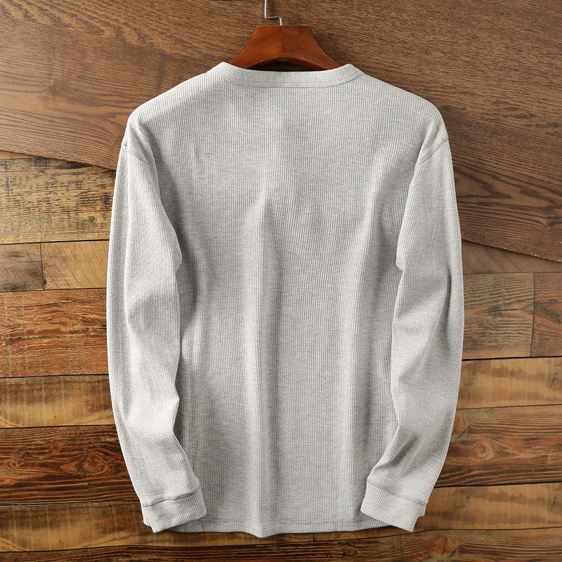 HUDSON - WAFFLE-KNIT HENLEY SWEATER