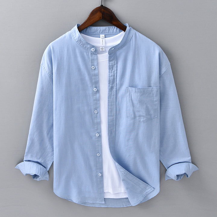 MALIBU - MANDARIN COLLAR LINEN SHIRT