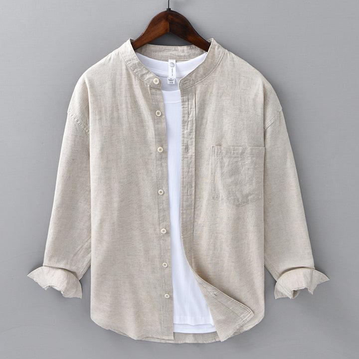 MALIBU - MANDARIN COLLAR LINEN SHIRT