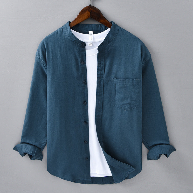 MALIBU - MANDARIN COLLAR LINEN SHIRT