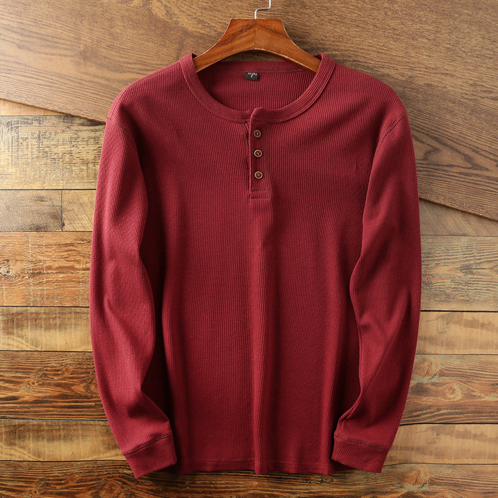 HUDSON - WAFFLE-KNIT HENLEY SWEATER