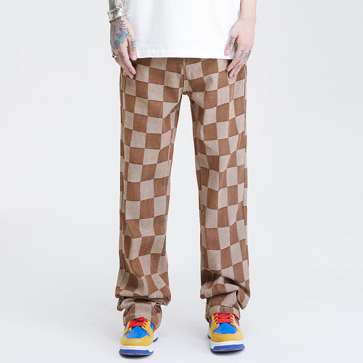 CHECKMATE - RELAXED CHECKERED JEANS