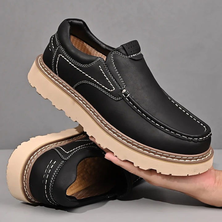 SAVOIR - GENUINE LEATHER SLIP-ON LOAFERS