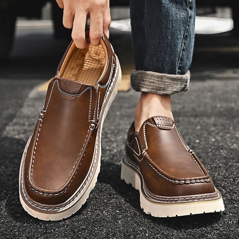 SAVOIR - GENUINE LEATHER SLIP-ON LOAFERS