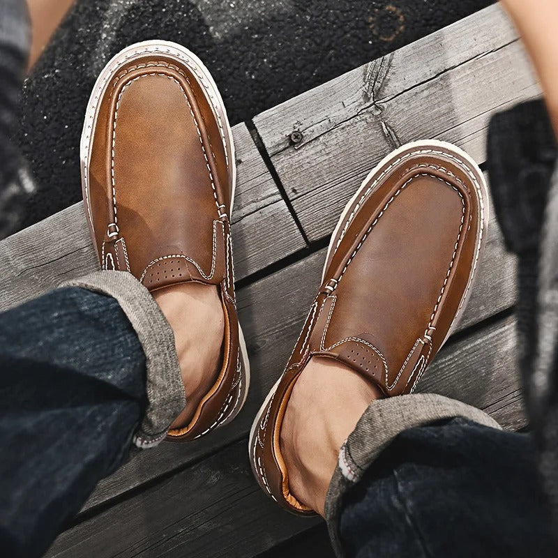 SAVOIR - GENUINE LEATHER SLIP-ON LOAFERS