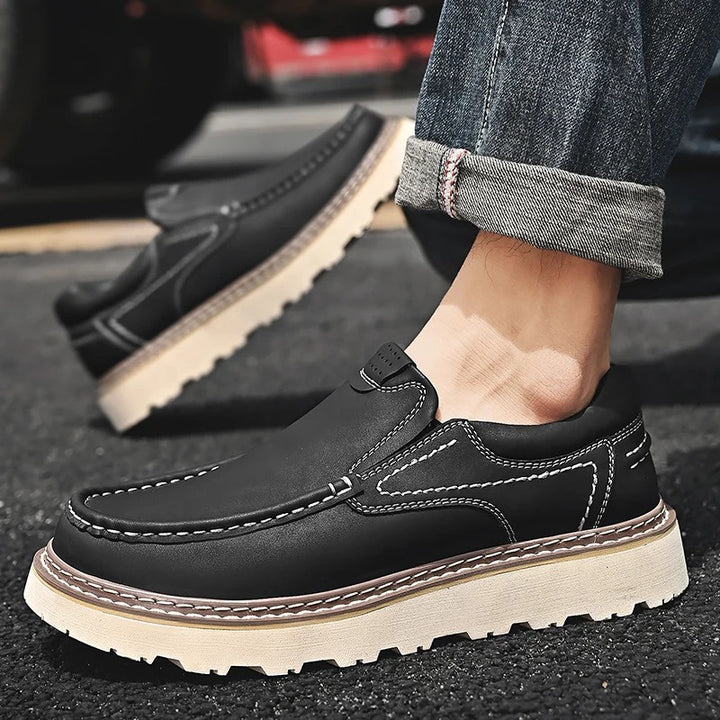 SAVOIR - GENUINE LEATHER SLIP-ON LOAFERS