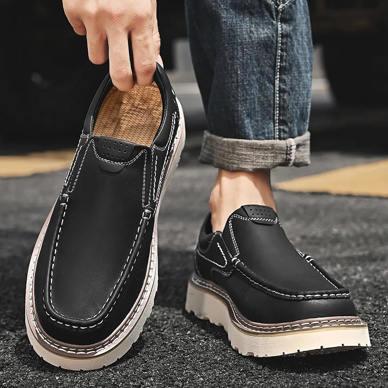 SAVOIR - GENUINE LEATHER SLIP-ON LOAFERS