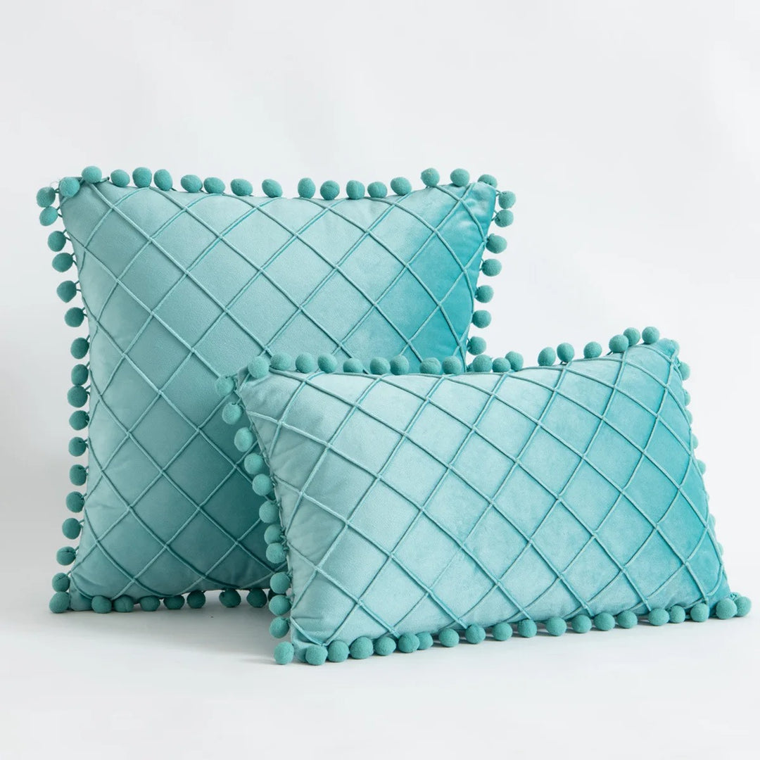 POMPOM - VELVET PILLOW COVER