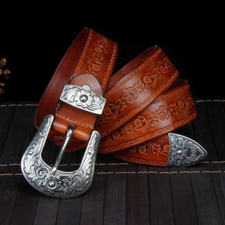 WESTERN - LEATHER COWBOY BELT