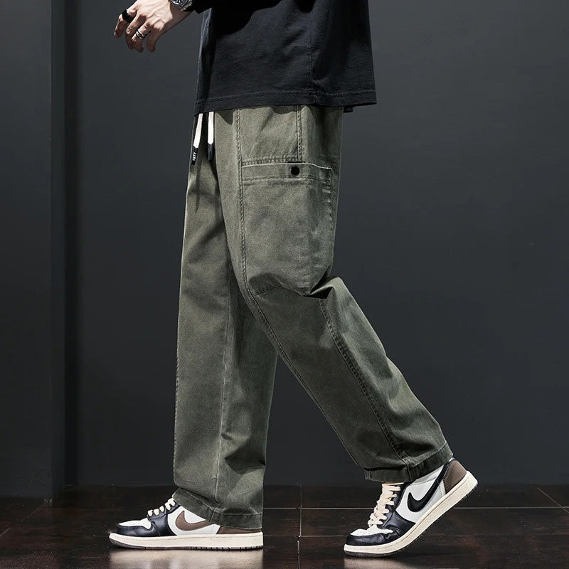 Pure Cotton Straight-Fit Pants