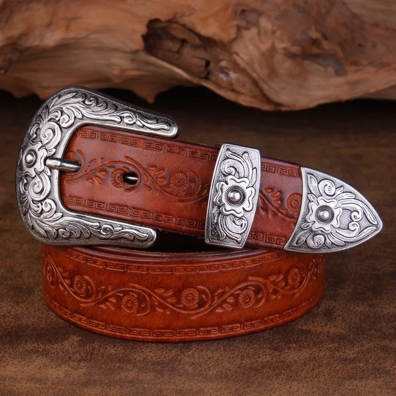 WESTERN - LEATHER COWBOY BELT