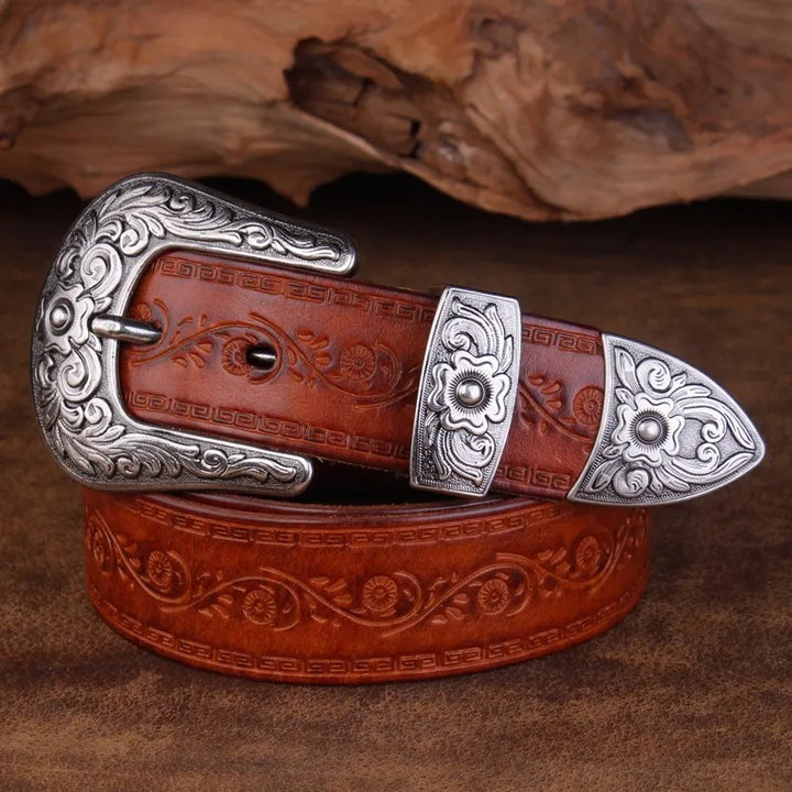 WESTERN - LEATHER COWBOY BELT