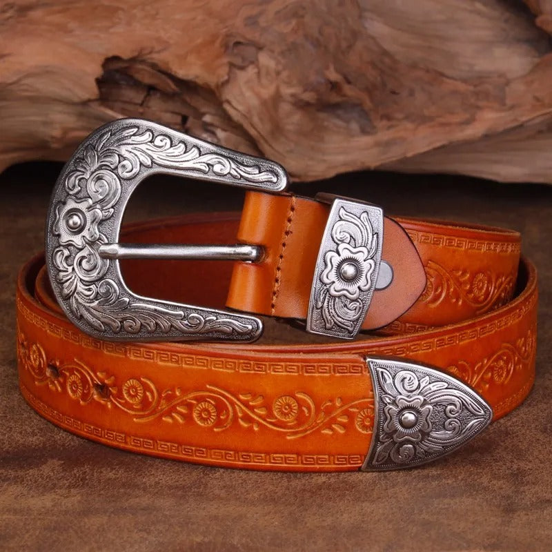 WESTERN - LEATHER COWBOY BELT