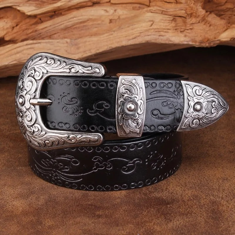 WESTERN - LEATHER COWBOY BELT