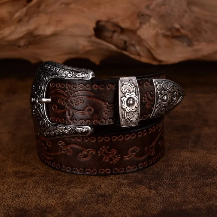 WESTERN - LEATHER COWBOY BELT