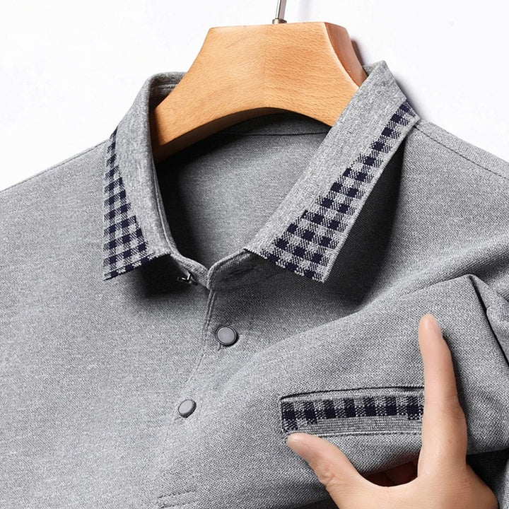 Checkered Charm Long Sleeve Polo